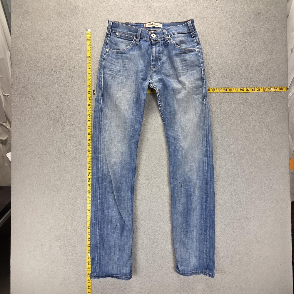 Vintage Levis 504 Jeans Mens 29x34 Blue Straight Engineered Zip Fly Medium Wash